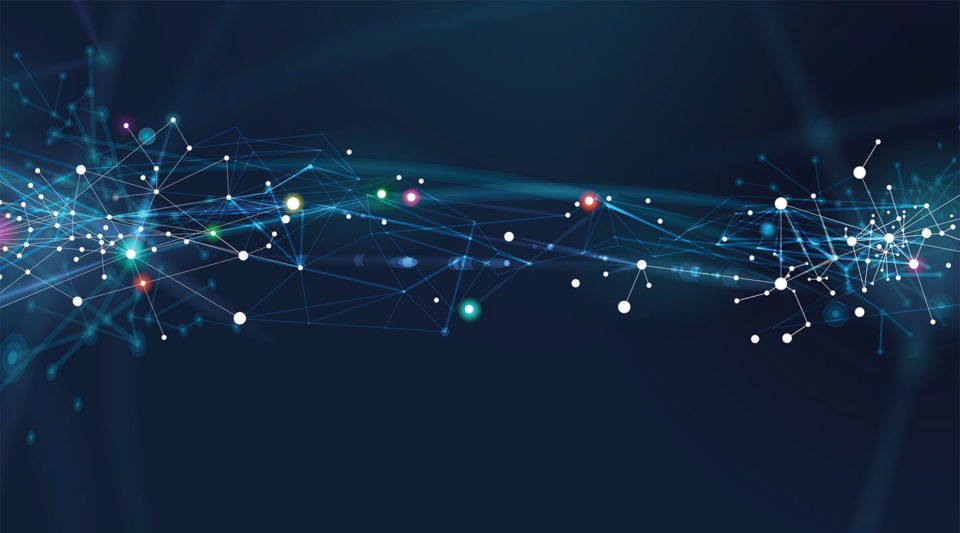 an illustration of a network of interconnected dots and lines